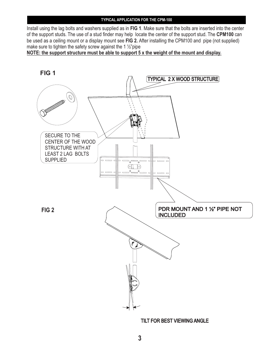 PDR Mounts cpm100 User Manual | Page 3 / 4