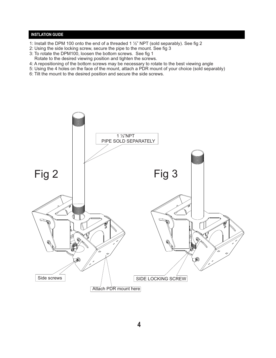 Fig 2 fig 3 | PDR Mounts dpm100 User Manual | Page 4 / 8