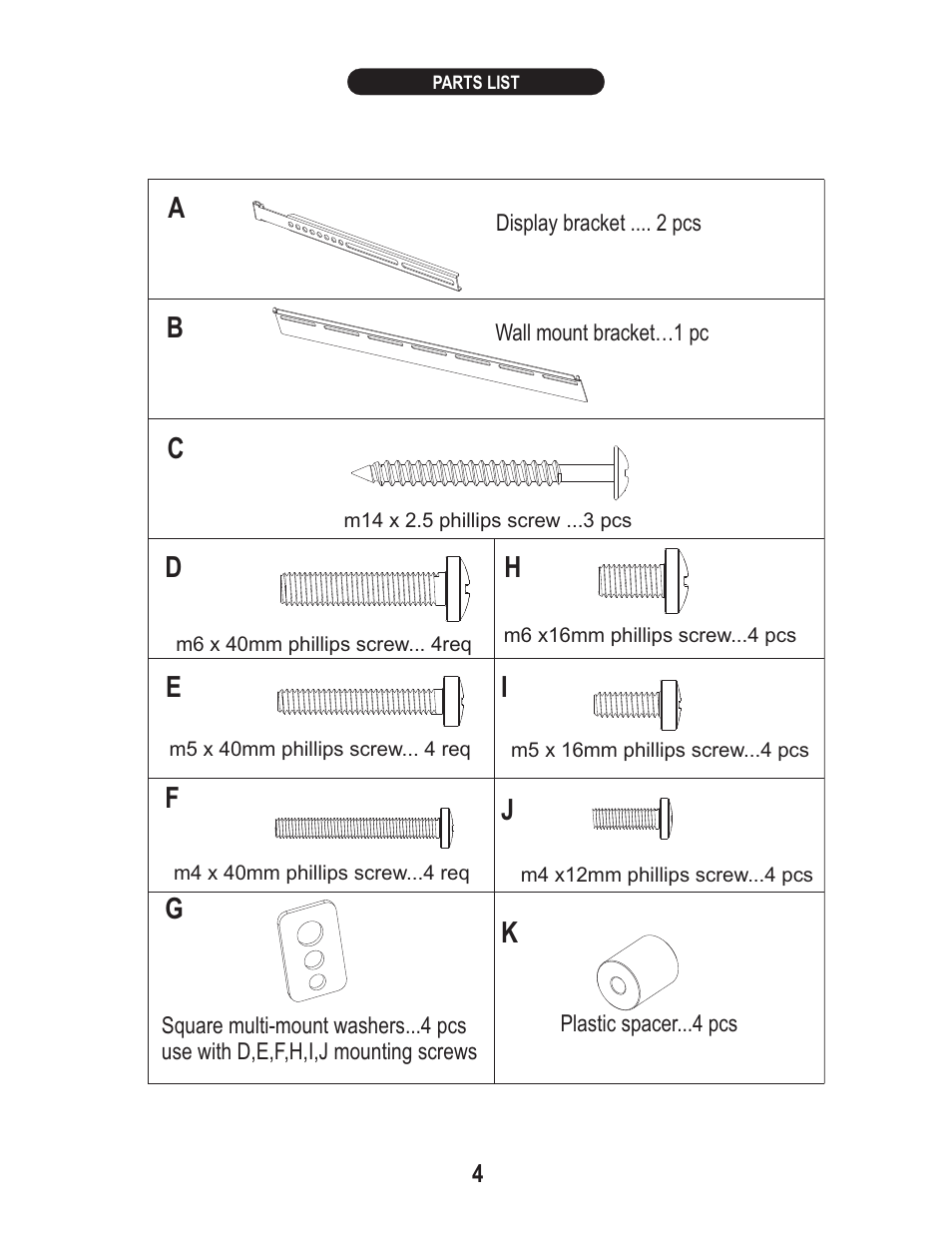 PDR Mounts pstm3039 User Manual | Page 4 / 7