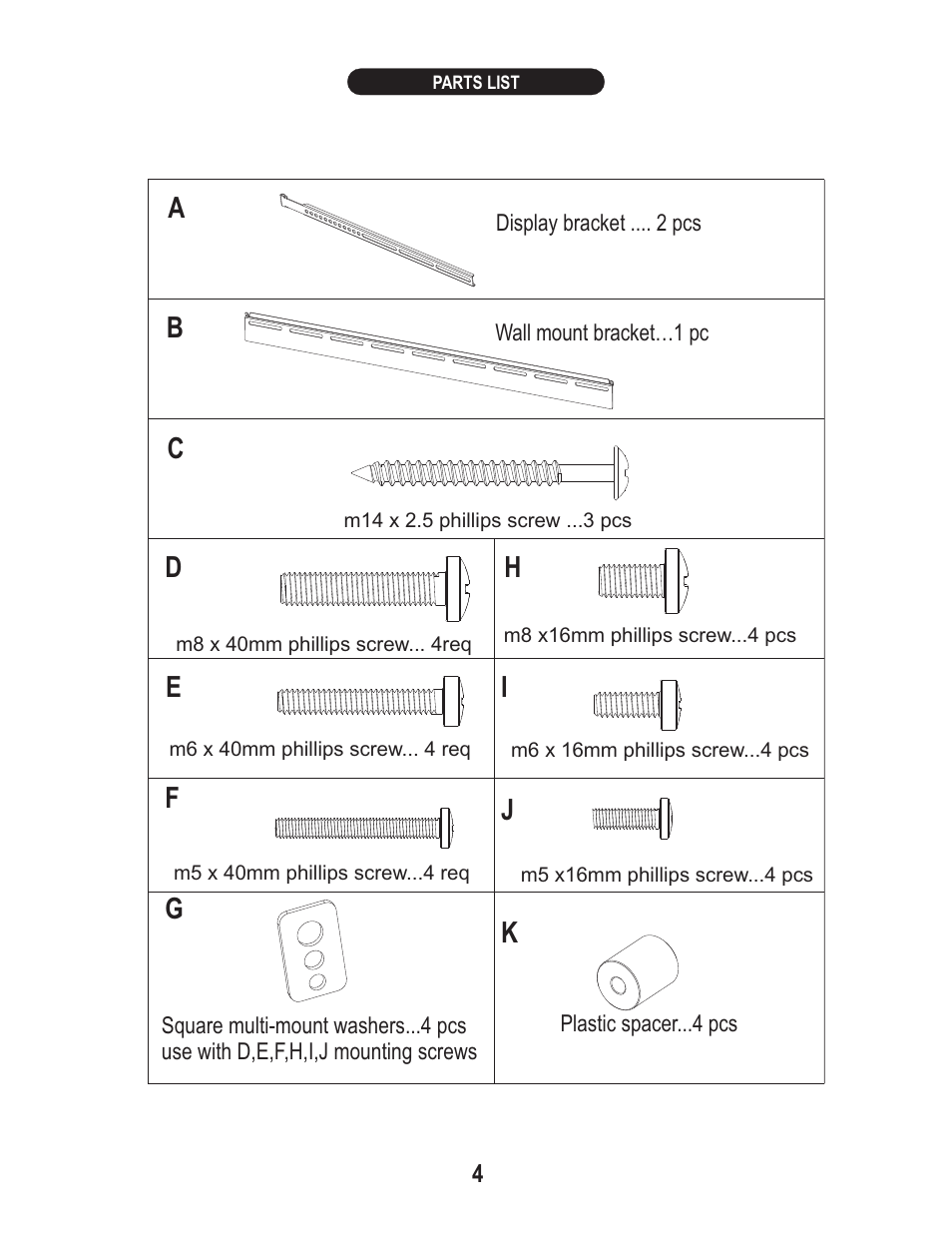 PDR Mounts pstm4060 User Manual | Page 4 / 7