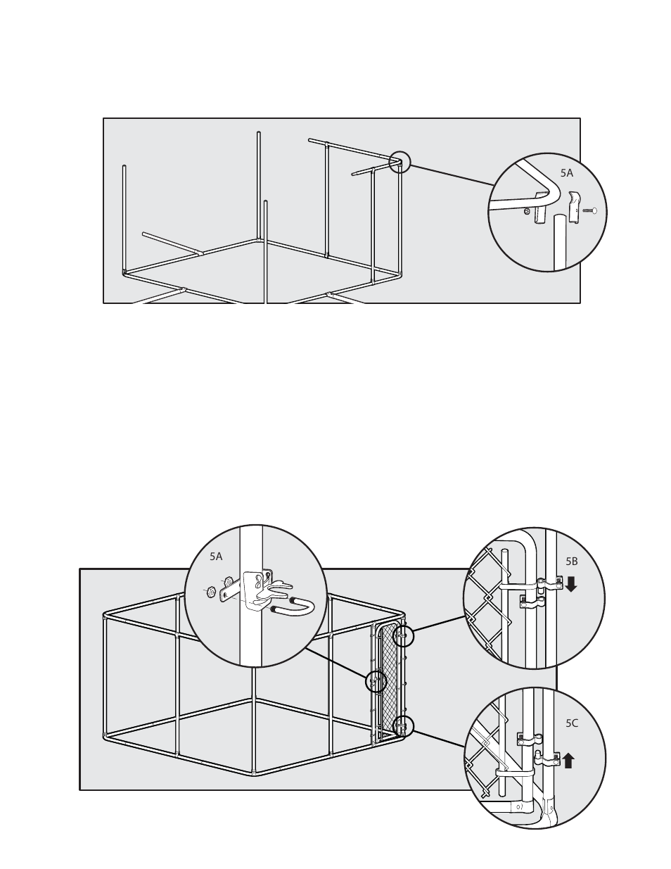 Add top rails, Install the gate | Petsafe 2-in-1 Dog Kennel User Manual | Page 6 / 28