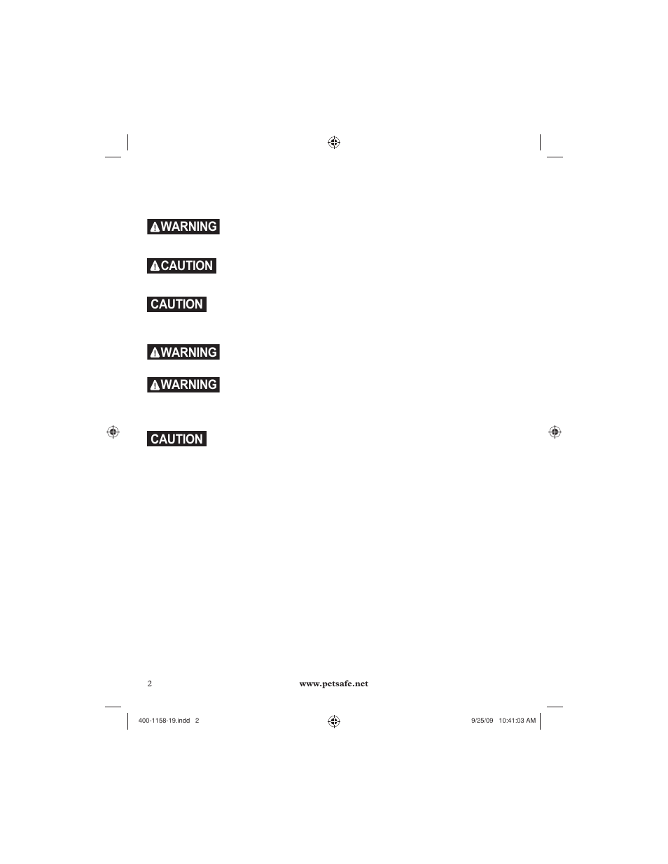 Important safety information | Petsafe 250 m Remote Trainer User Manual | Page 2 / 104