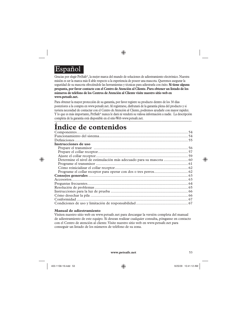Petsafe 250 m Remote Trainer User Manual | Page 53 / 104