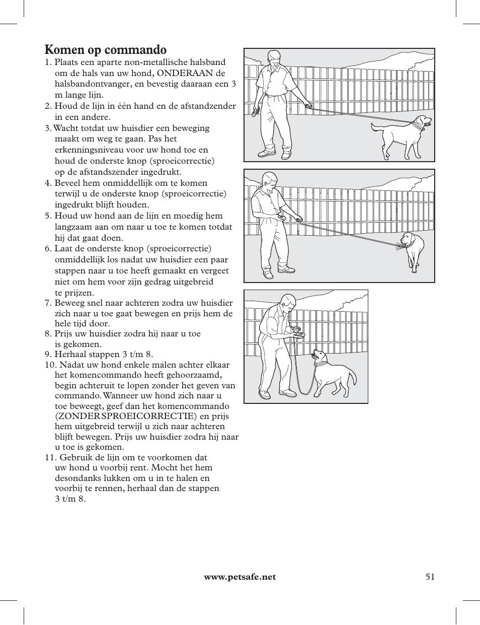 Komen op commando | Petsafe 275 m Deluxe Remote Spray Trainer User Manual | Page 51 / 116