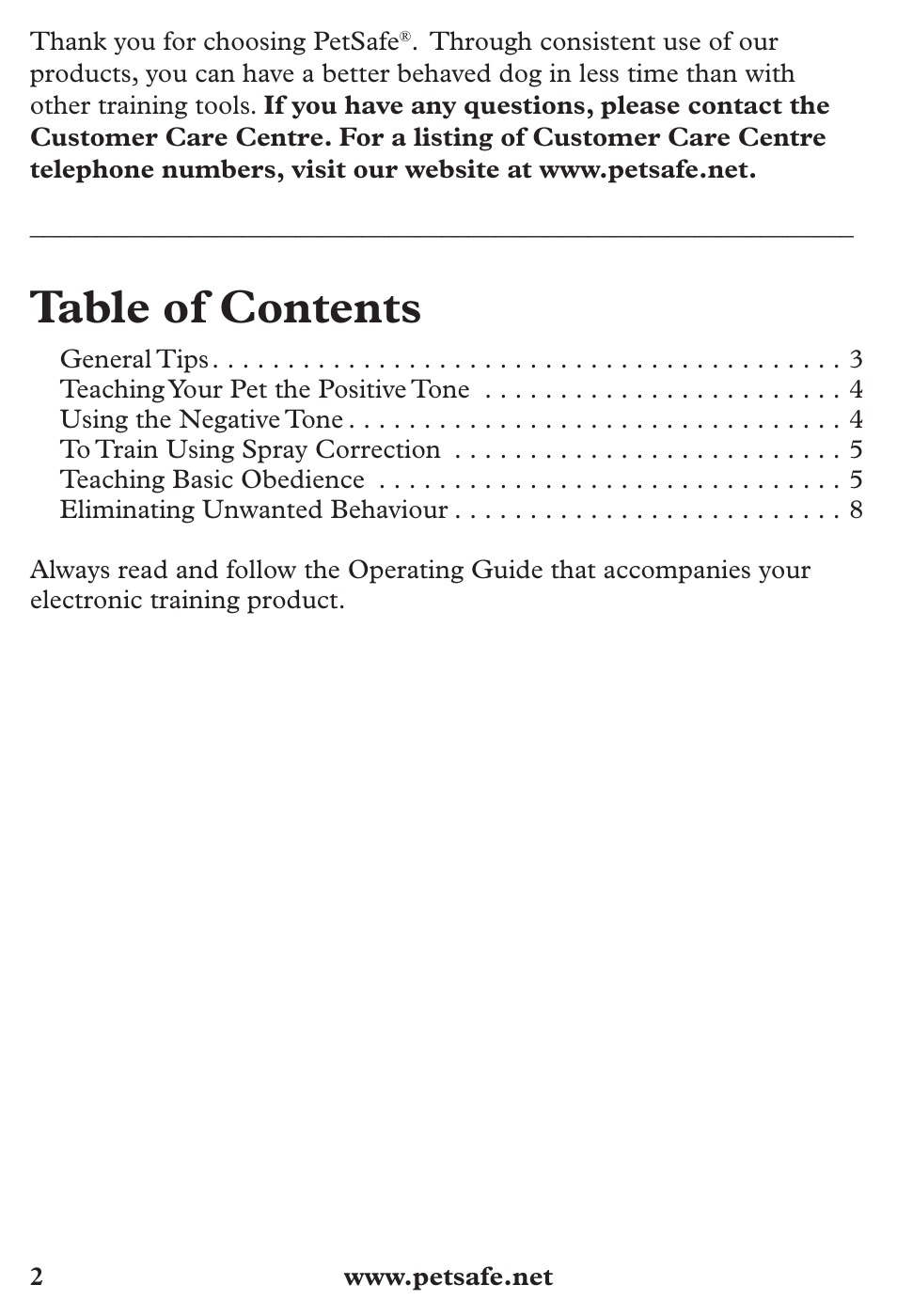 Petsafe SPT-85 Spray Commander™, 85 m Basic Remote Spray Trainer User Manual | Page 2 / 12
