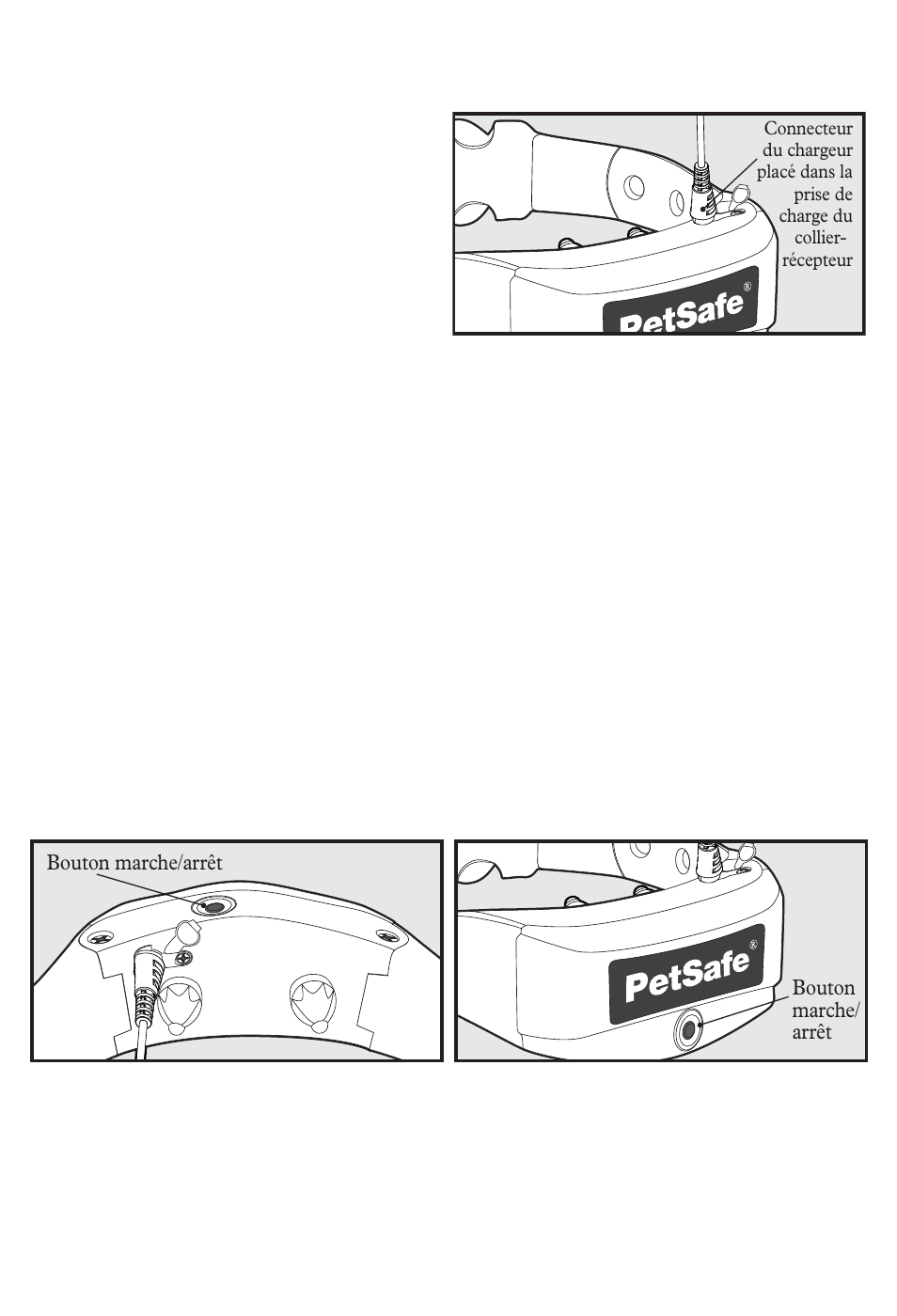 Mise en marche du collier-récepteur, Collier-récepteur 900 mètres pour grand chien, Mise hors tension du collier-récepteur | Petsafe 350 m Add-A-Dog® Extra Receiver Collar User Manual | Page 33 / 164