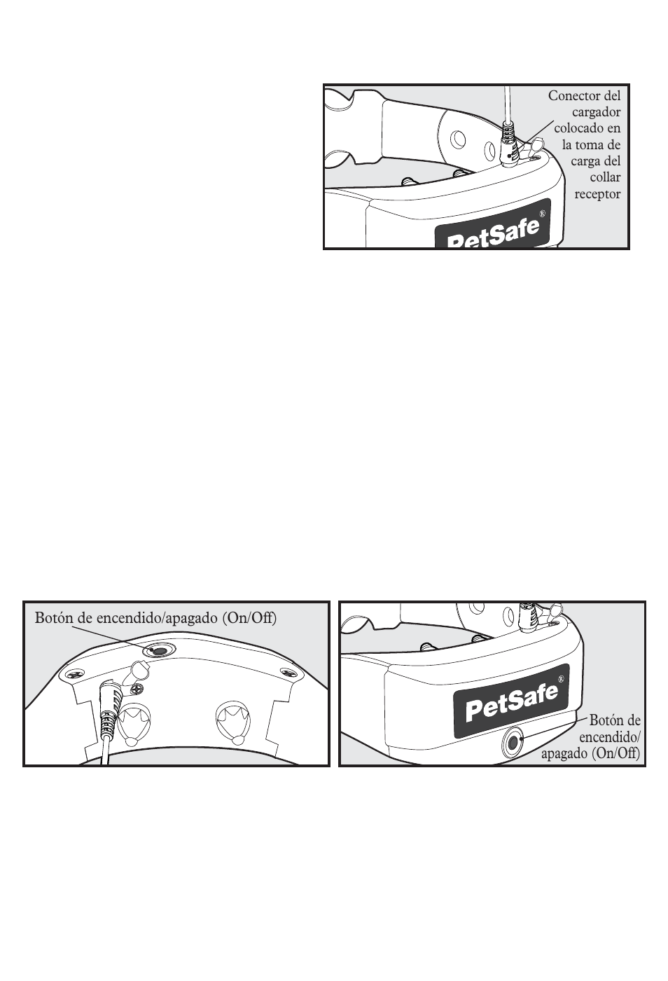Para encender el collar receptor, Collar receptor de 900 metros para perros grandes, Para apagar el collar receptor | Petsafe 350 m Add-A-Dog® Extra Receiver Collar User Manual | Page 79 / 164