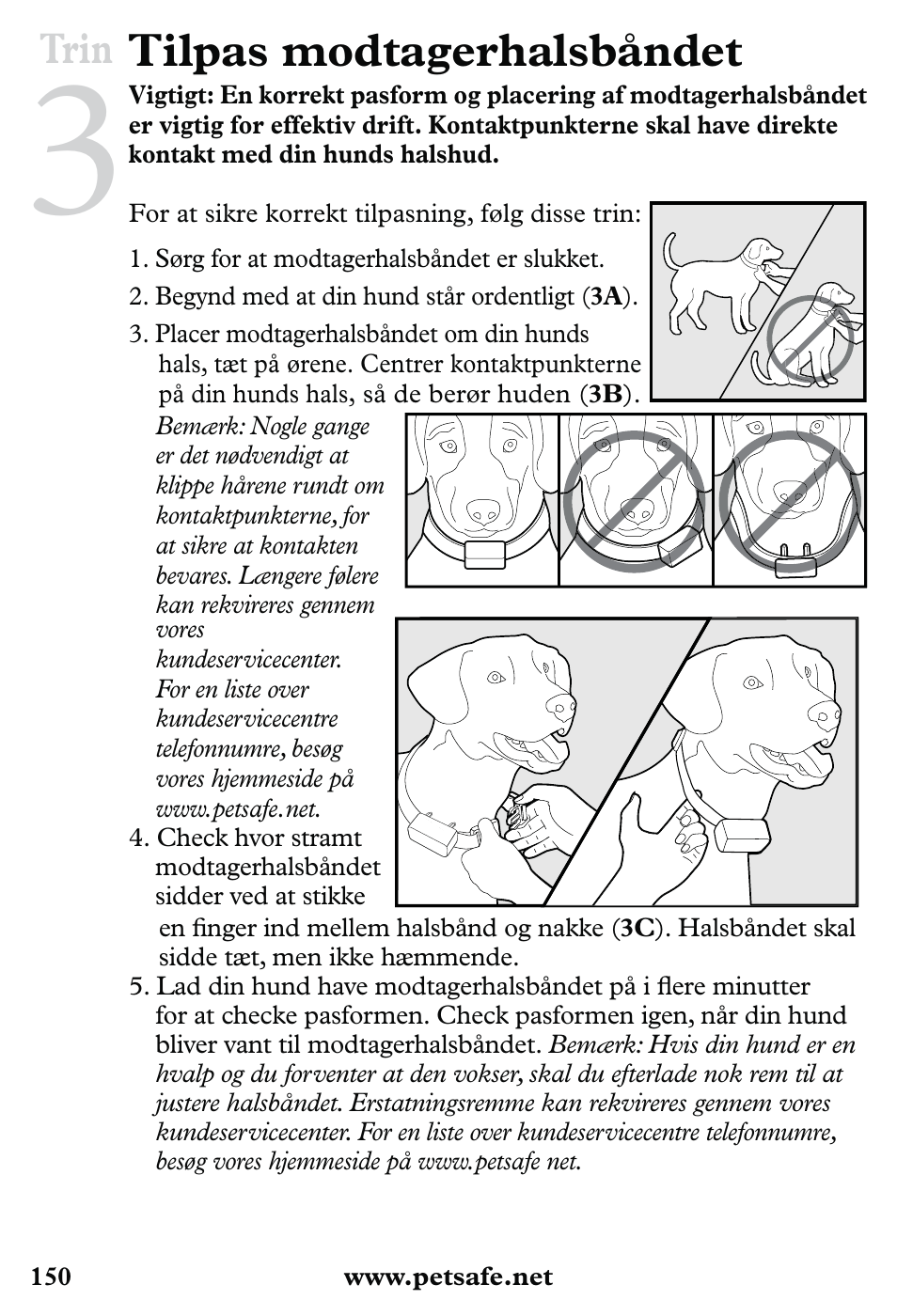 Tilpas modtagerhalsbåndet, Trin | Petsafe 350 m Little Dog Deluxe Remote Trainer User Manual | Page 150 / 164