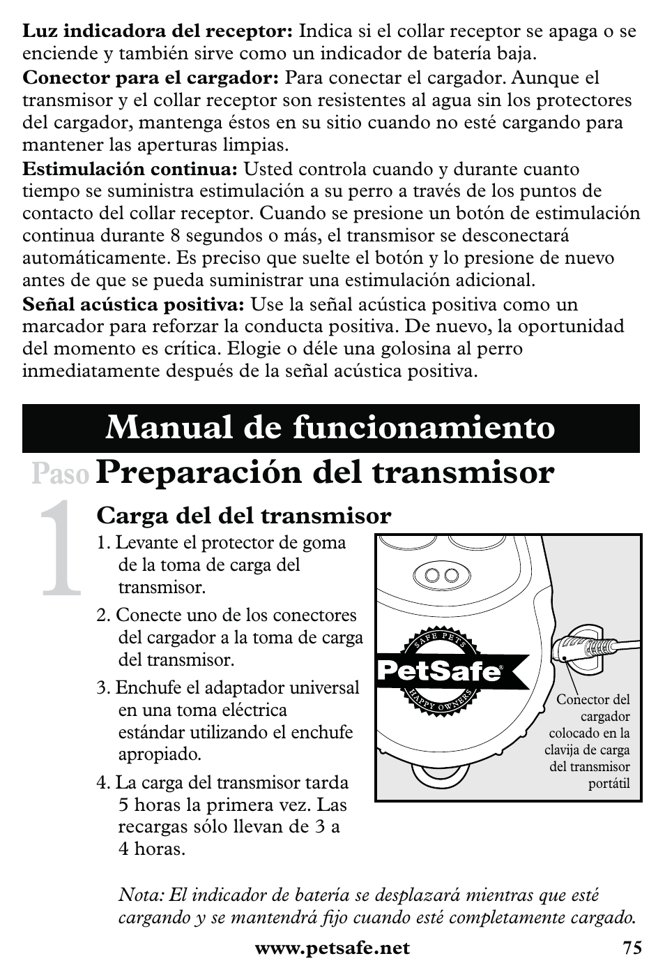 Paso | Petsafe 350 m Little Dog Deluxe Remote Trainer User Manual | Page 75 / 164