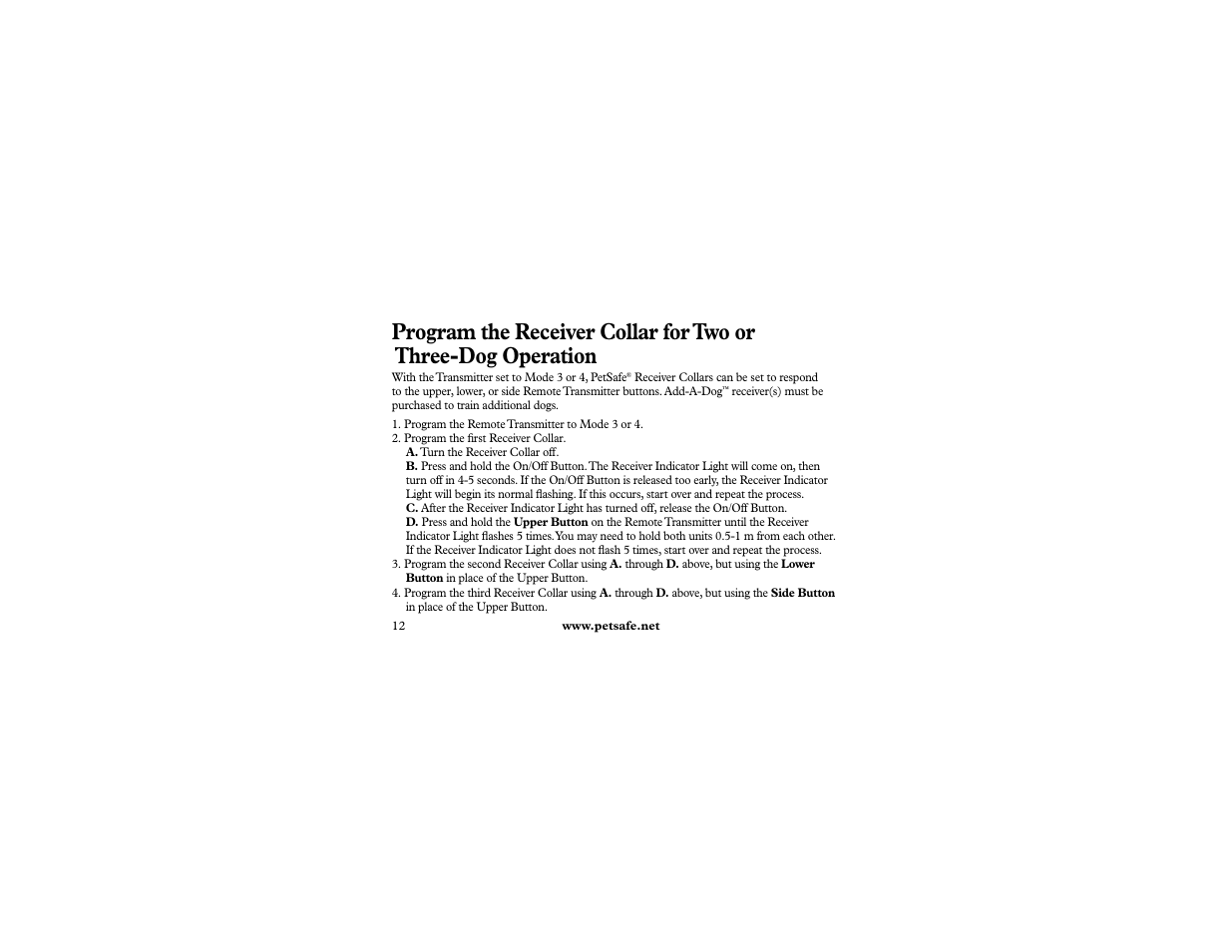 Petsafe 400 m Remote Trainer Add-A-Dog User Manual | Page 12 / 92