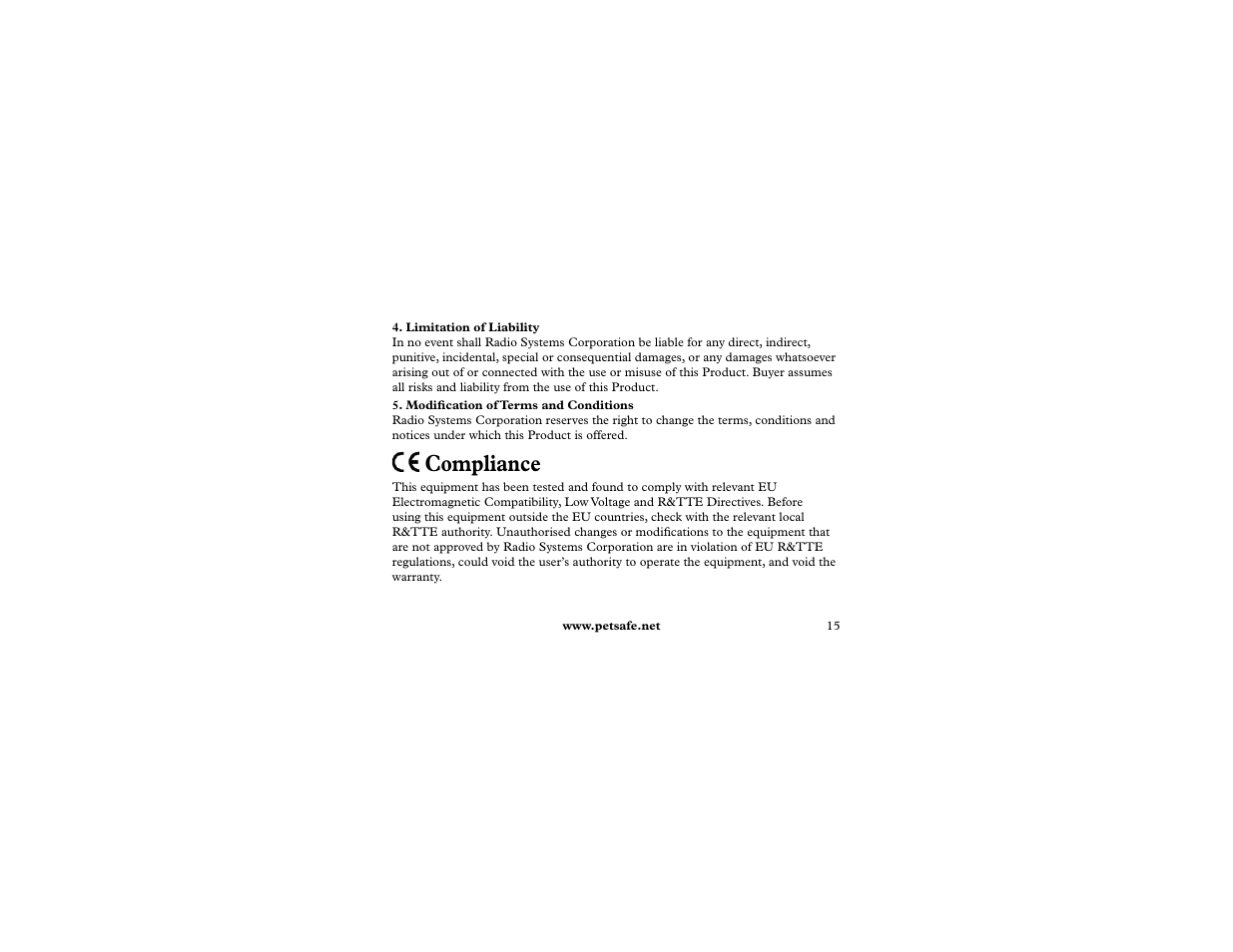 Compliance | Petsafe 400 m Remote Trainer Add-A-Dog User Manual | Page 15 / 92