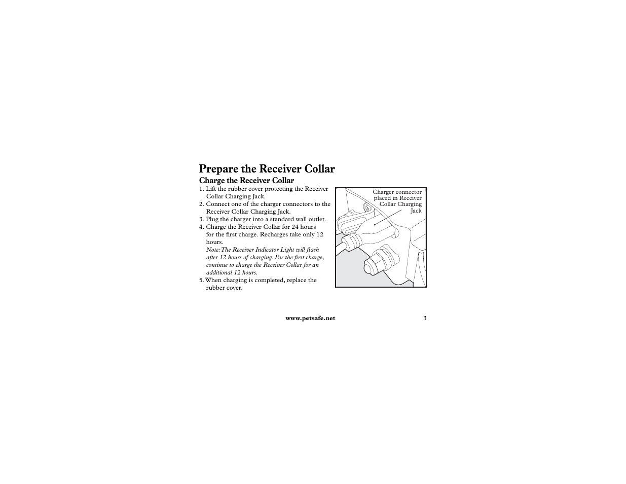 Prepare the receiver collar | Petsafe 400 m Remote Trainer Add-A-Dog User Manual | Page 3 / 92
