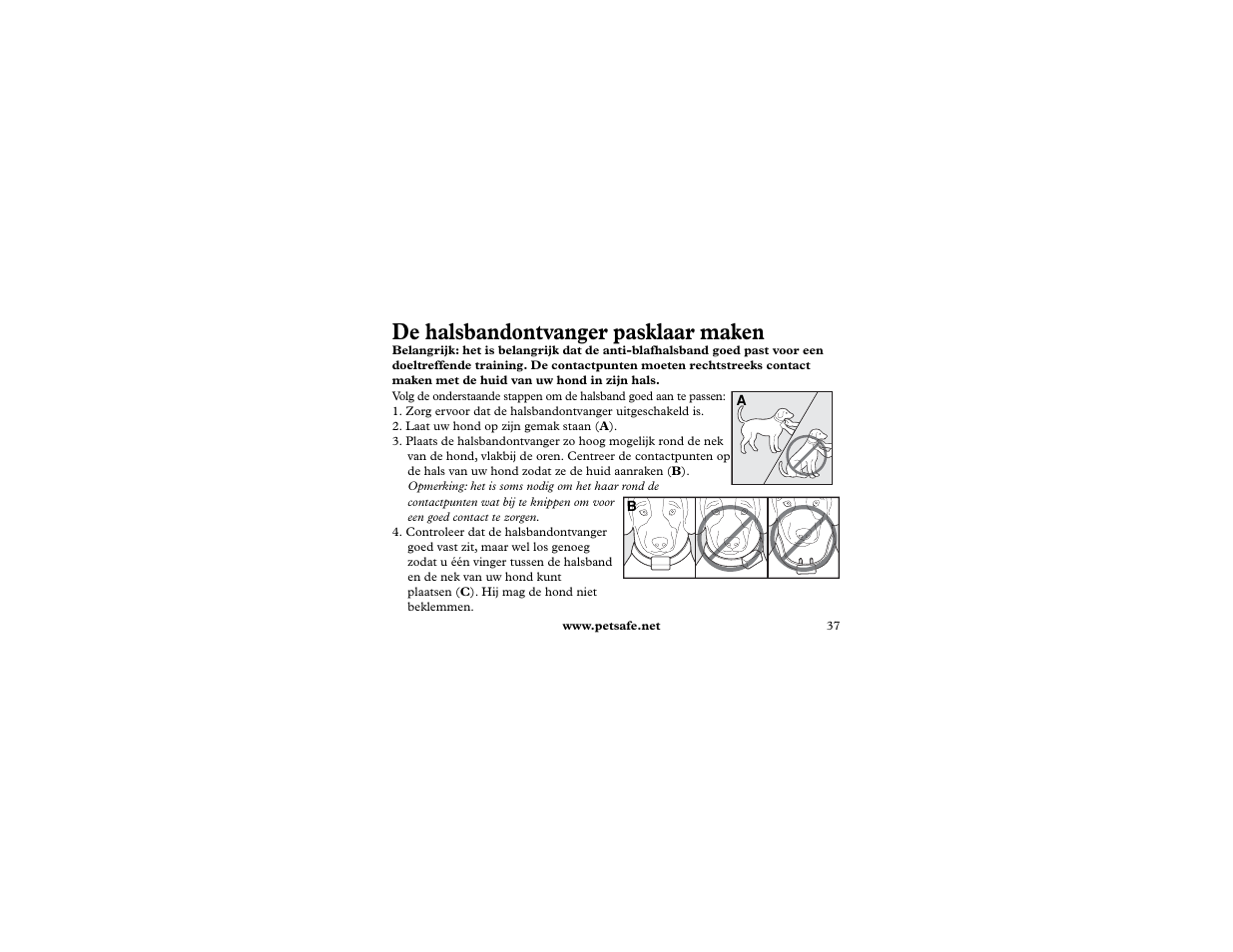 De halsbandontvanger pasklaar maken | Petsafe 400 m Remote Trainer Add-A-Dog User Manual | Page 37 / 92