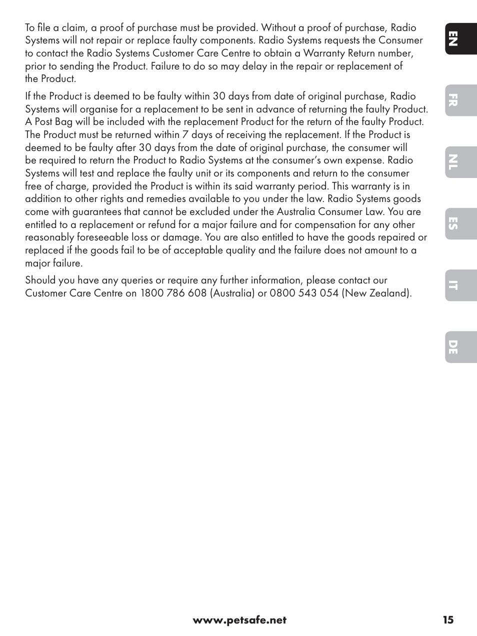 Petsafe Anti-Bark Spray Collar User Manual | Page 15 / 84