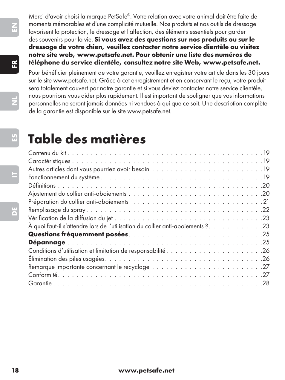 Petsafe Anti-Bark Spray Collar User Manual | Page 18 / 84