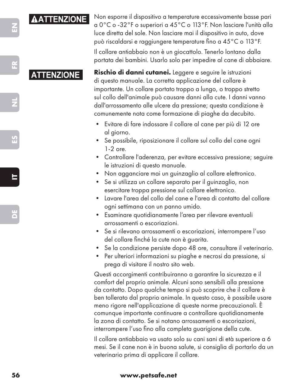 Petsafe Anti-Bark Spray Collar User Manual | Page 56 / 84