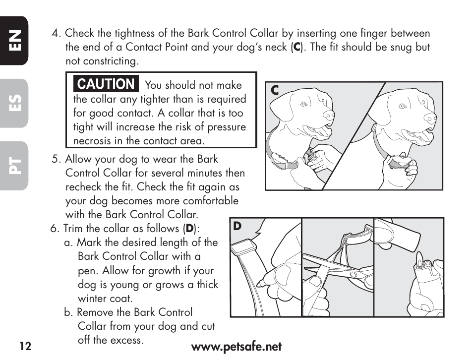 En es pt | Petsafe Barkender Bark Control Collar User Manual | Page 12 / 72