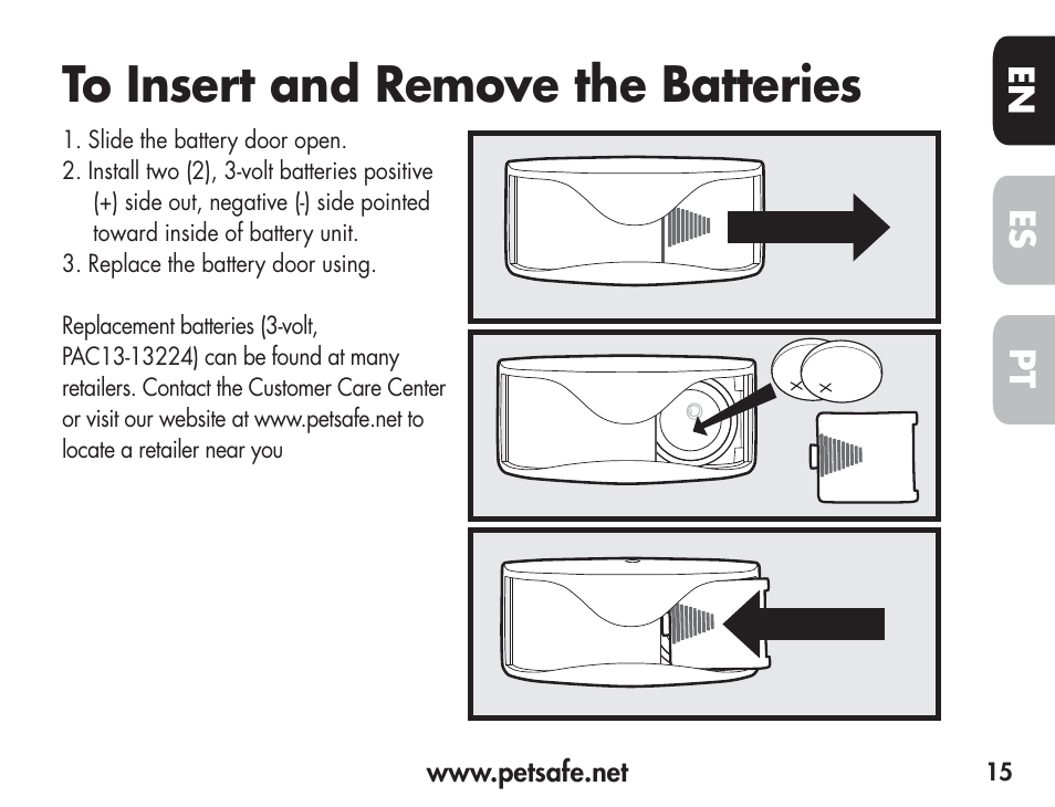 En es pt | Petsafe Barkender Bark Control Collar User Manual | Page 15 / 72
