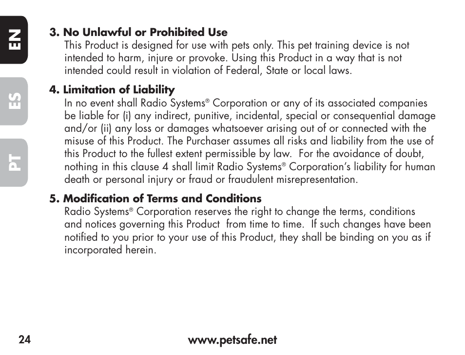 En es pt | Petsafe Barkender Bark Control Collar User Manual | Page 24 / 72