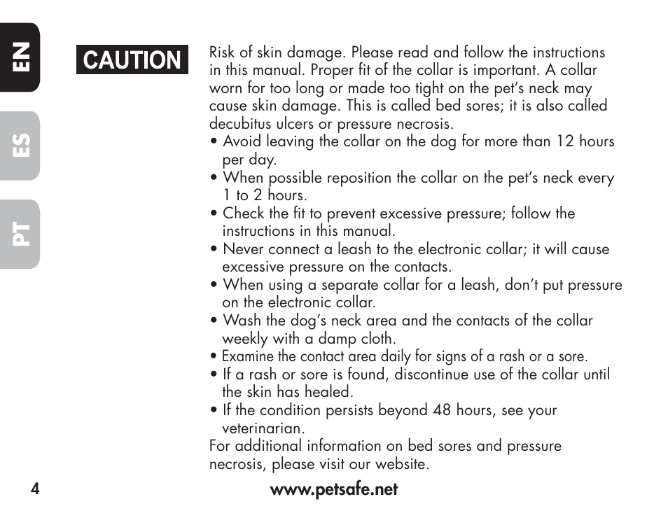 En es pt | Petsafe Barkender Bark Control Collar User Manual | Page 4 / 72