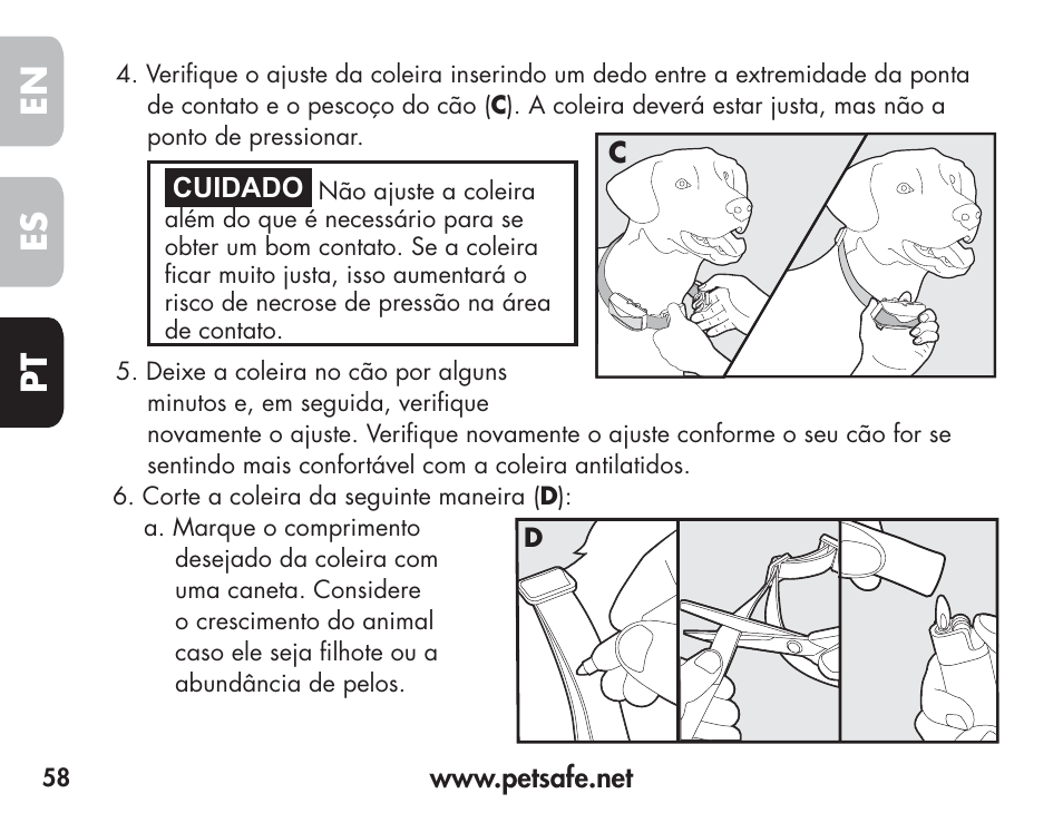 En es pt | Petsafe Barkender Bark Control Collar User Manual | Page 58 / 72