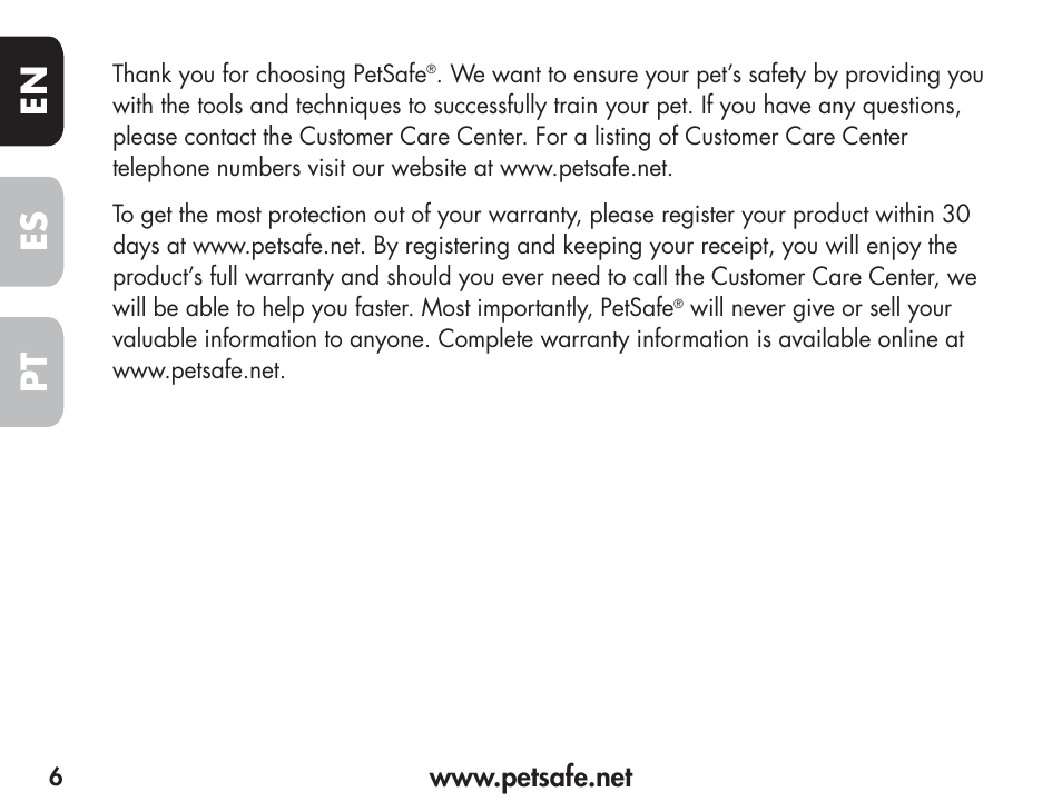 En es pt | Petsafe Barkender Bark Control Collar User Manual | Page 6 / 72