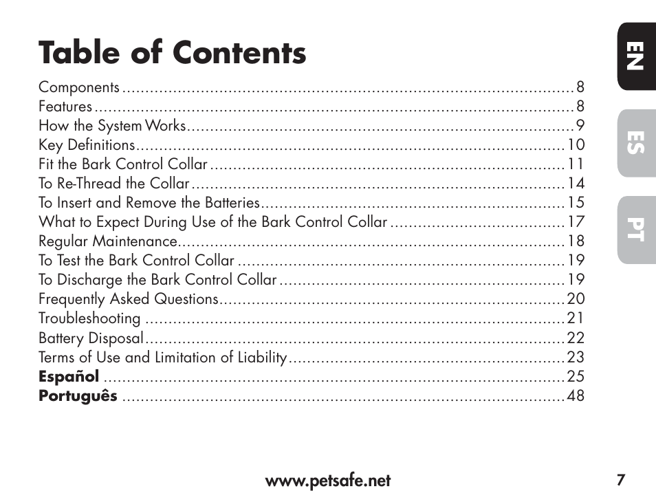 Petsafe Barkender Bark Control Collar User Manual | Page 7 / 72
