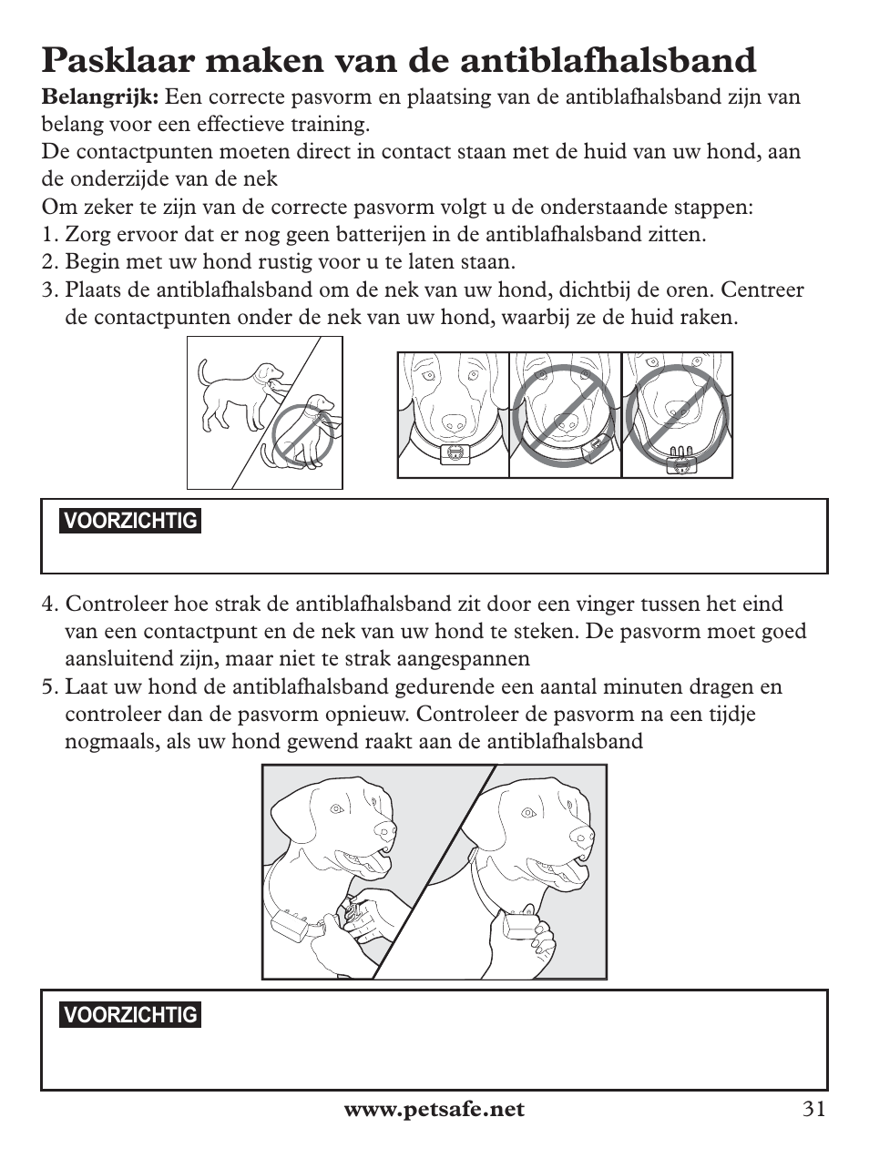 Pasklaar maken van de antiblafhalsband | Petsafe Basic Bark Control Collar User Manual | Page 31 / 80