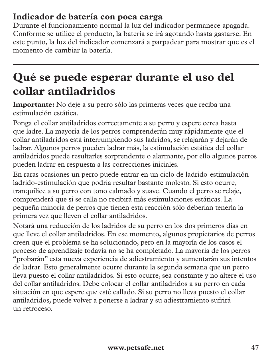 Petsafe Basic Bark Control Collar User Manual | Page 47 / 80