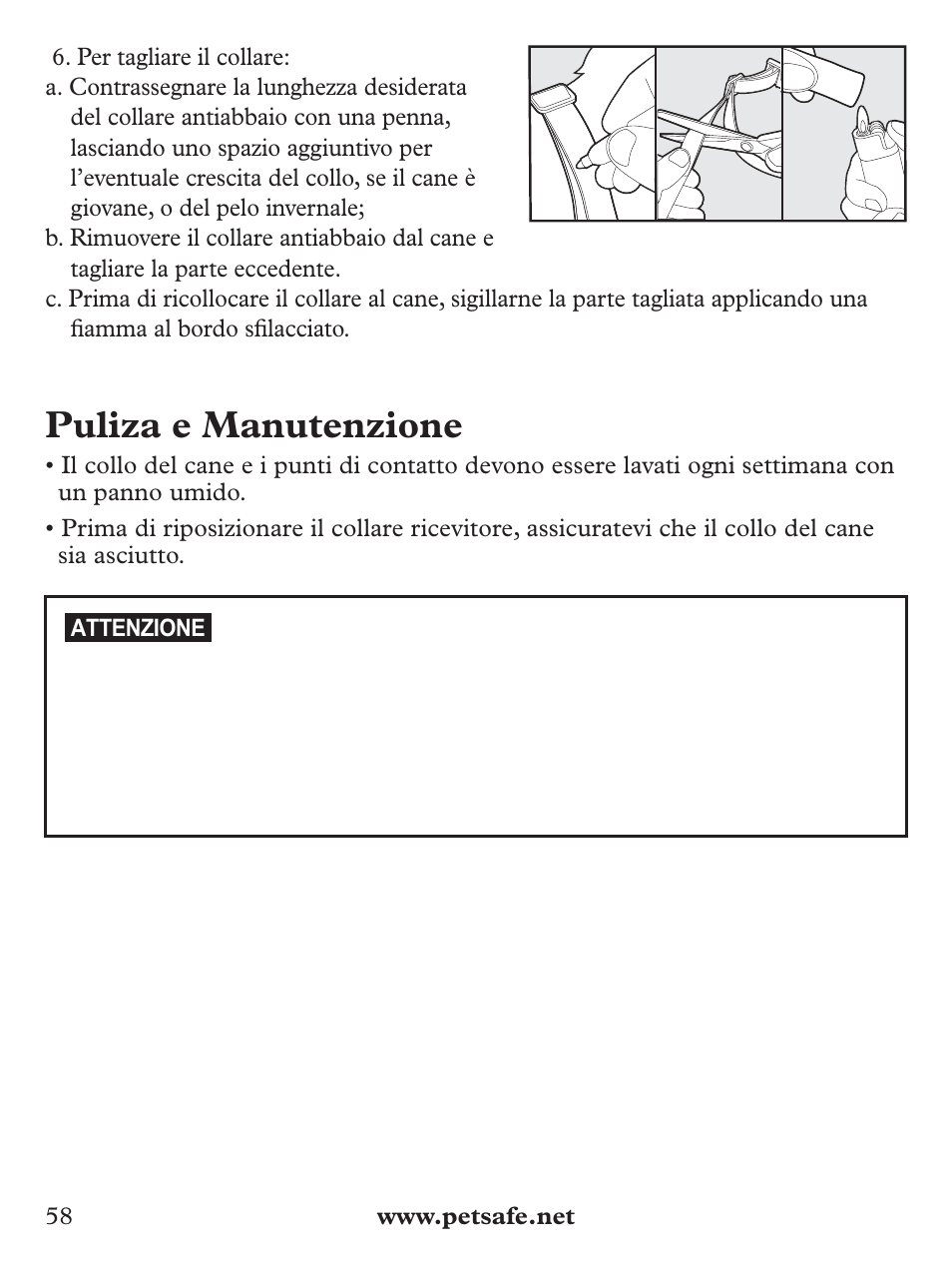 Puliza e manutenzione | Petsafe Basic Bark Control Collar User Manual | Page 58 / 80