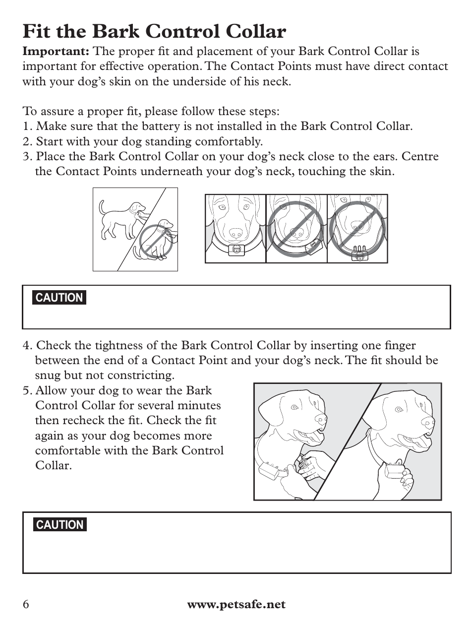 Fit the bark control collar | Petsafe Basic Bark Control Collar User Manual | Page 6 / 80