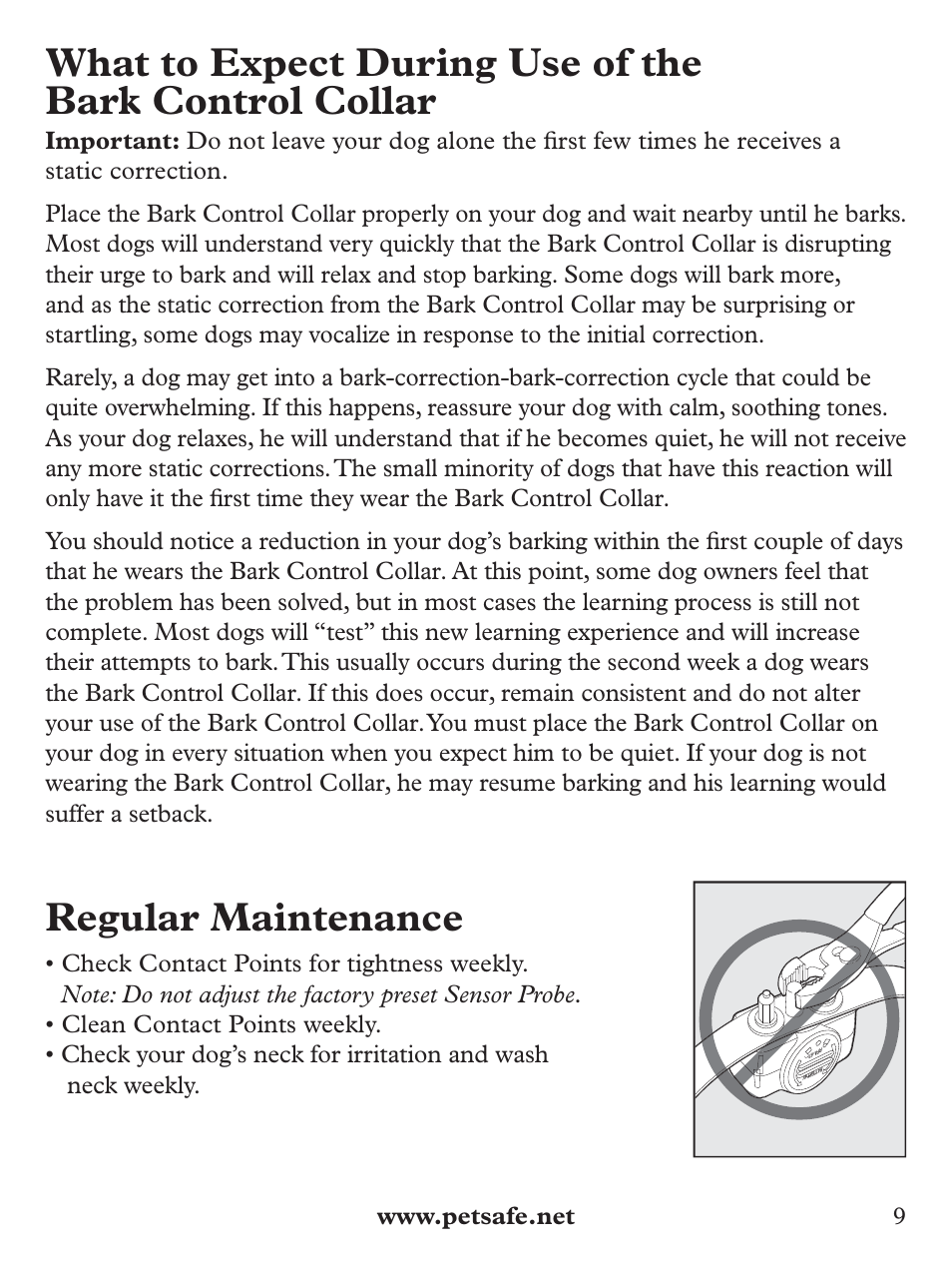 Regular maintenance | Petsafe Basic Bark Control Collar User Manual | Page 9 / 80