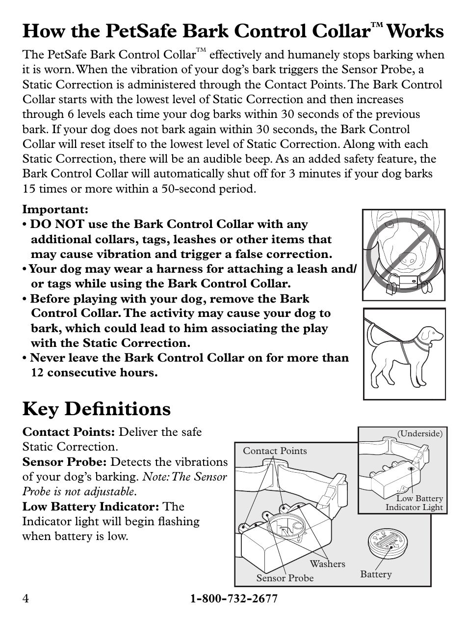 How the petsafe bark control collar, Works, Key defi nitions | The petsafe bark control collar | Petsafe Basic Bark Control Collar User Manual | Page 4 / 12