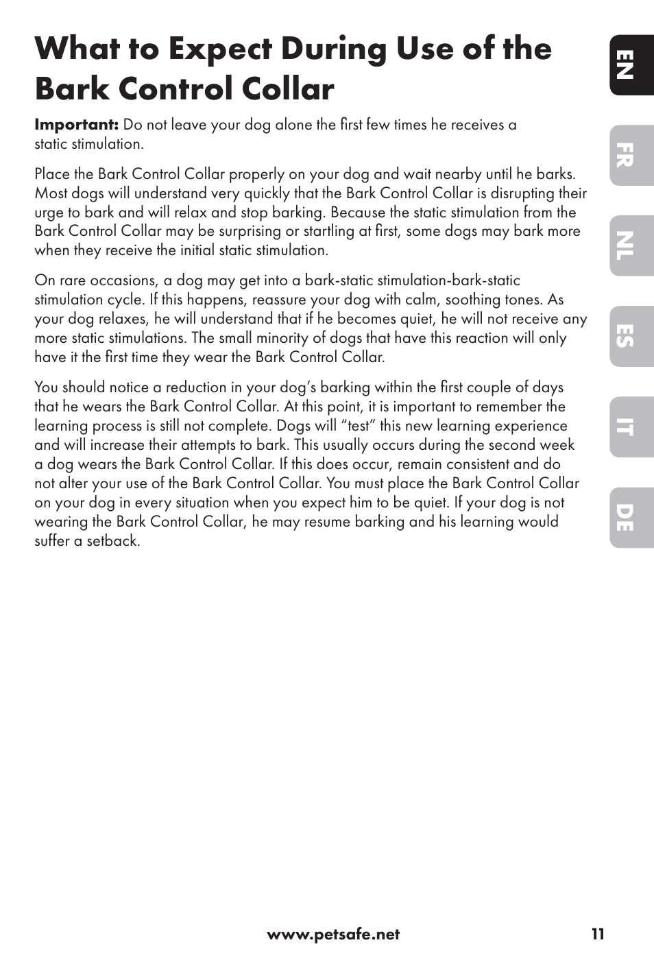 Petsafe Big Dog Rechargeable Bark Control User Manual | Page 11 / 88