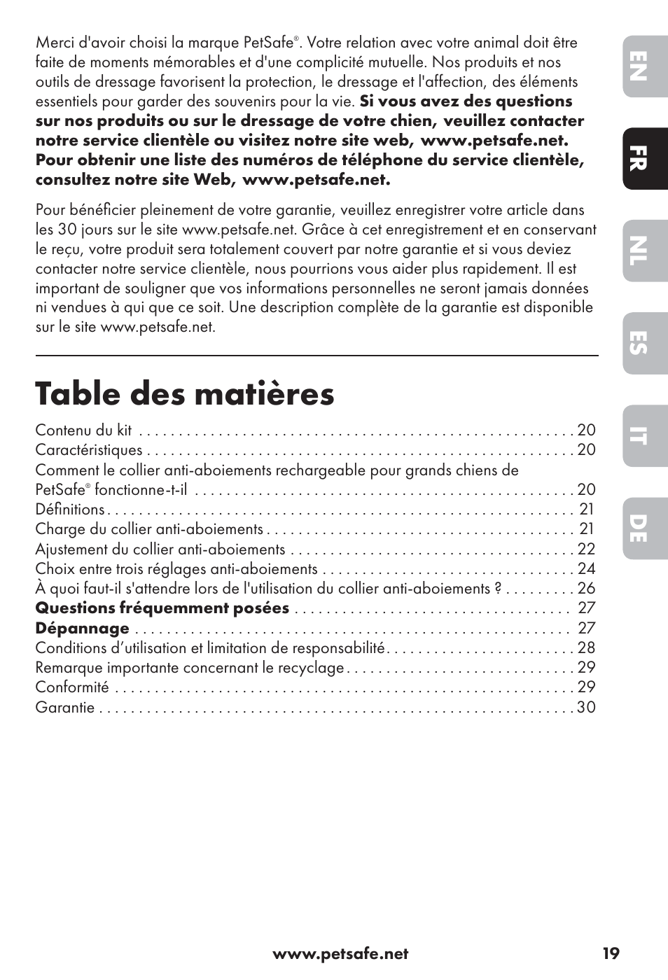 Petsafe Big Dog Rechargeable Bark Control User Manual | Page 19 / 88