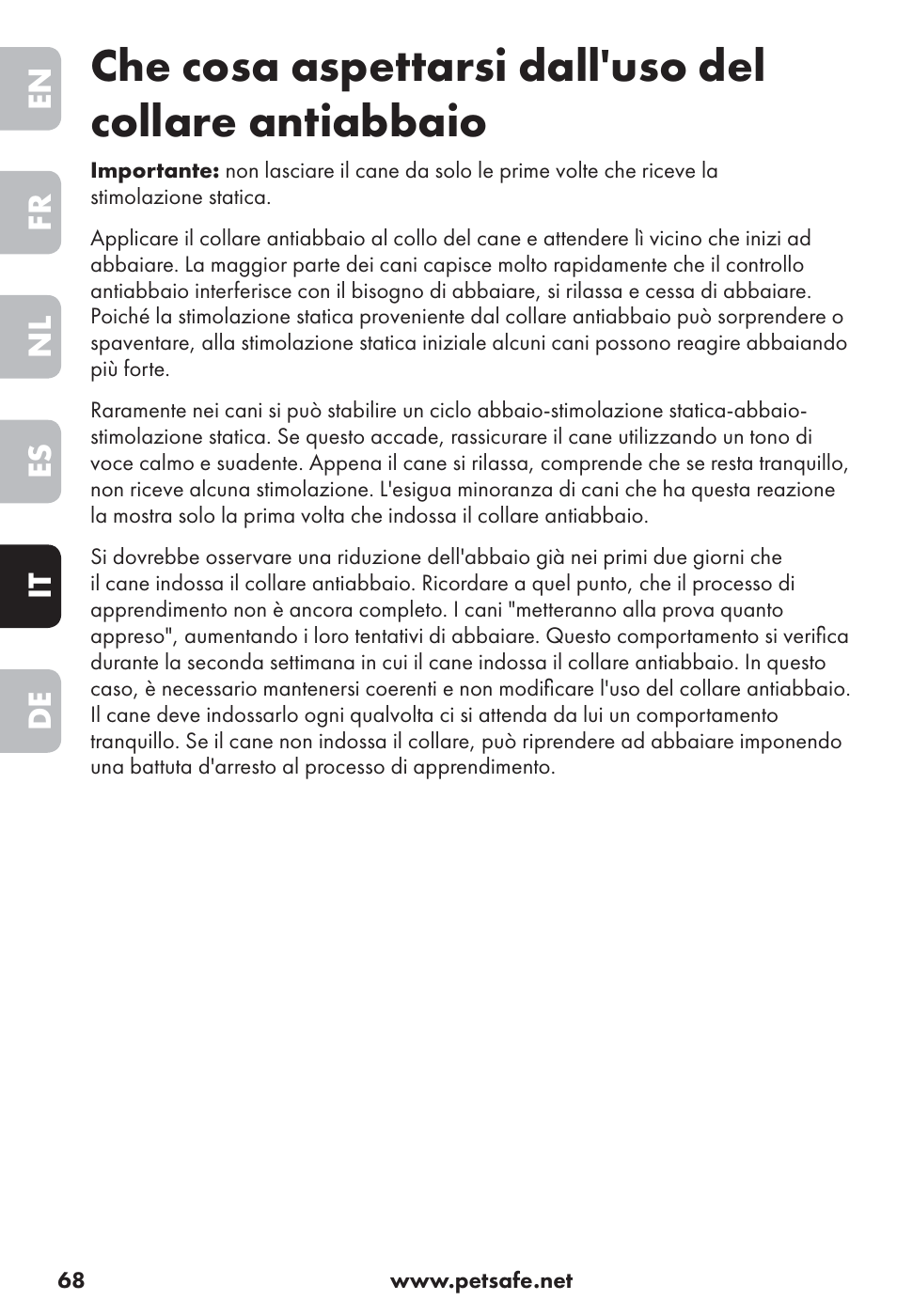 Petsafe Big Dog Rechargeable Bark Control User Manual | Page 68 / 88
