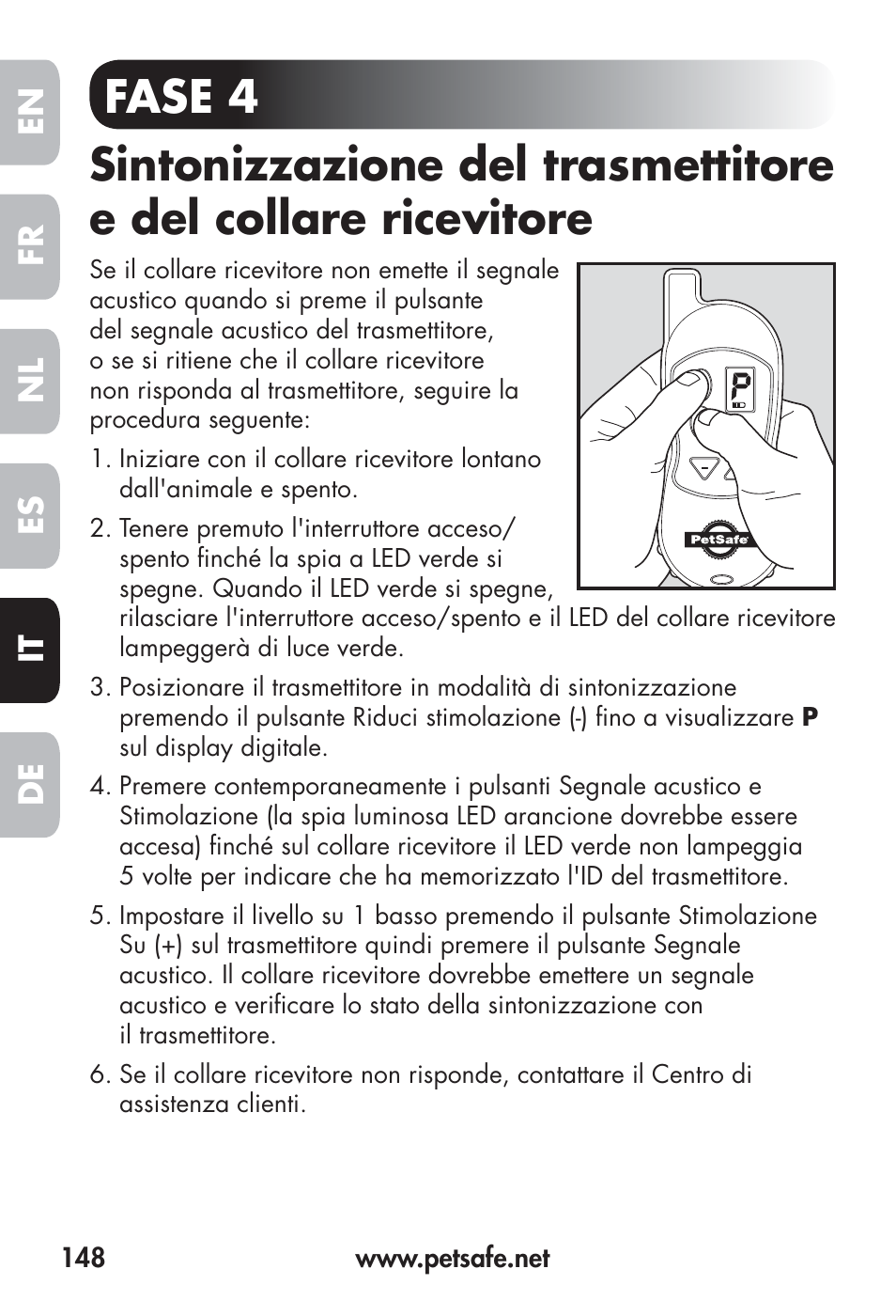 Fr en es nl it de | Petsafe Big Dog Remote Trainer User Manual | Page 148 / 200