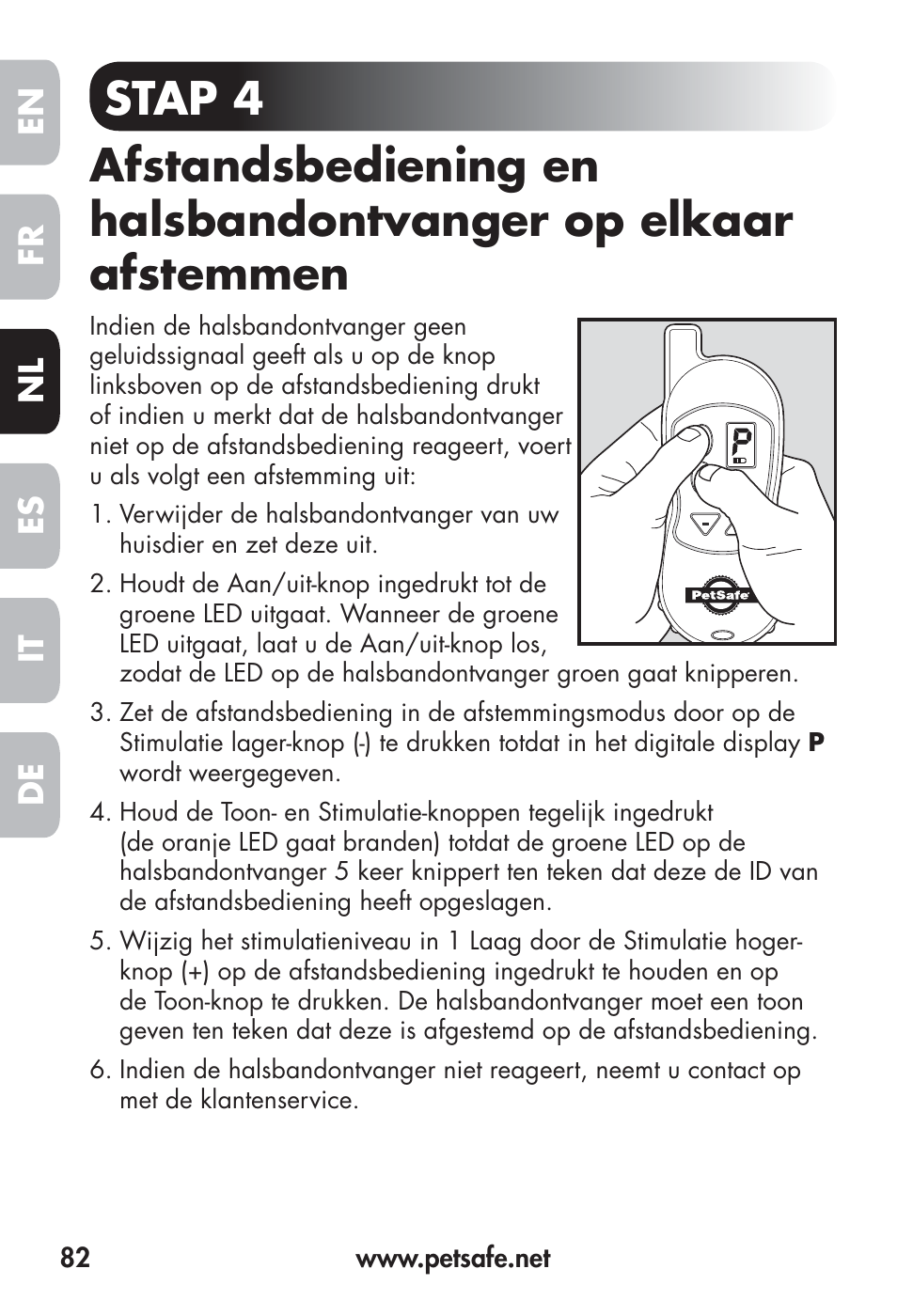Fr en es nl it de | Petsafe Big Dog Remote Trainer User Manual | Page 82 / 200