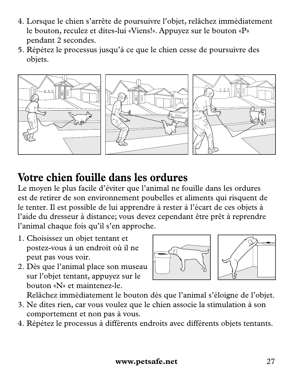 Votre chien fouille dans les ordures | Petsafe Collarless Remote Trainer User Manual | Page 27 / 88