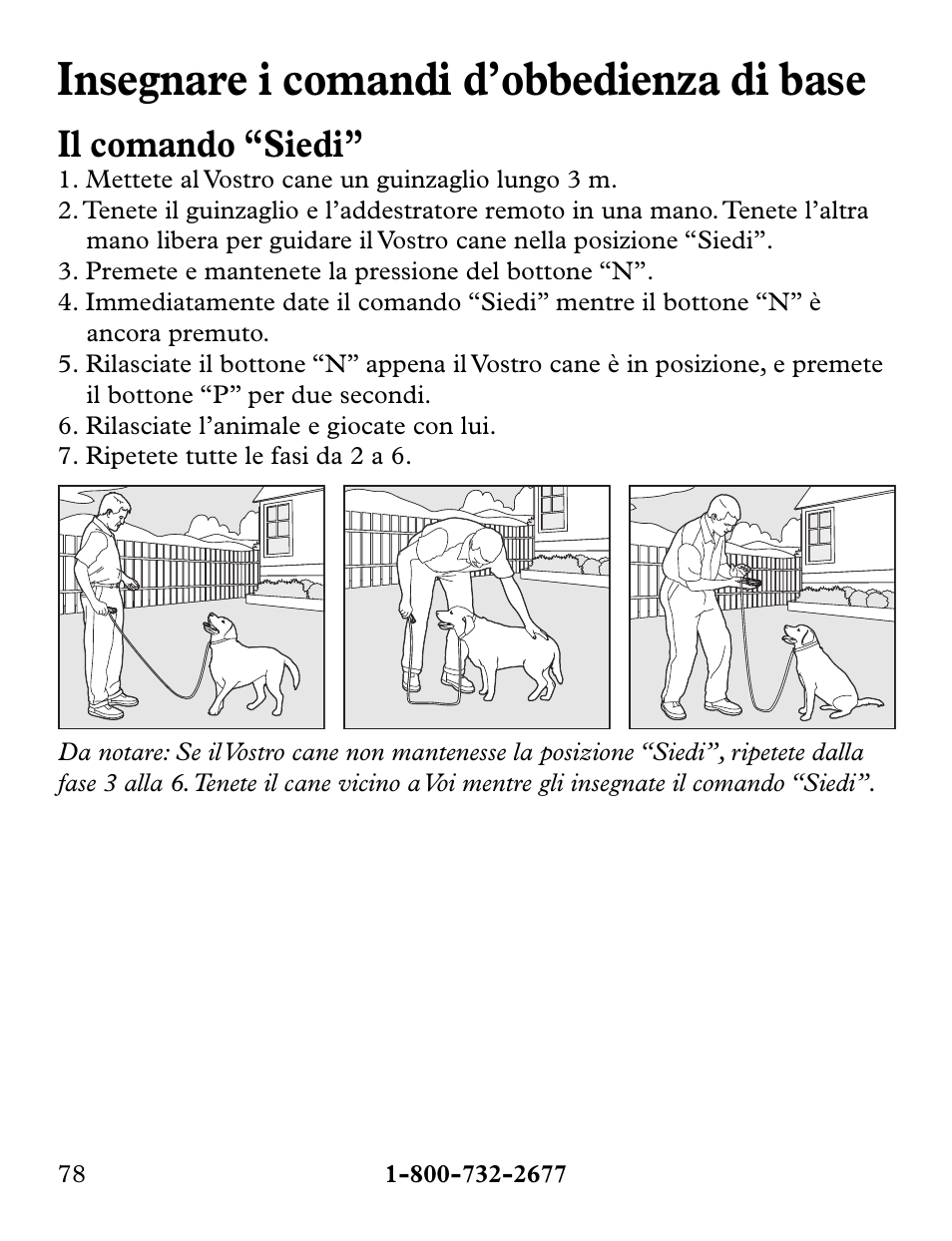 Insegnare i comandi d’obbedienza di base, Il comando “siedi | Petsafe Collarless Remote Trainer User Manual | Page 78 / 88