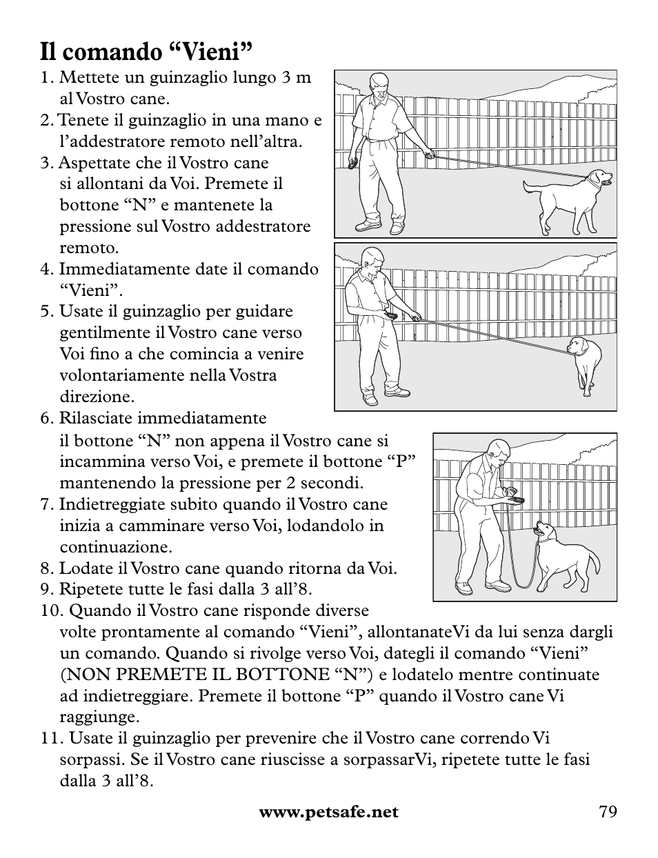 Il comando “vieni | Petsafe Collarless Remote Trainer User Manual | Page 79 / 88