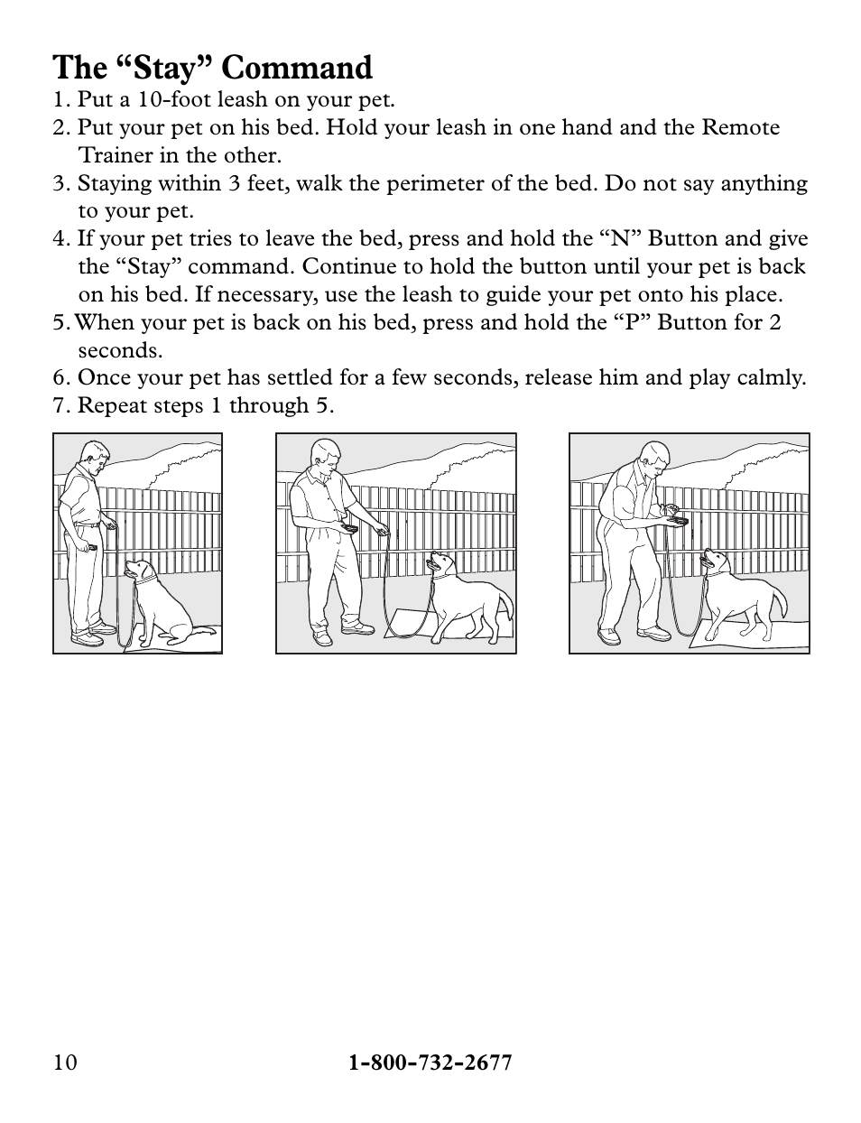 The “stay” command | Petsafe Collarless Remote Trainer User Manual | Page 10 / 16