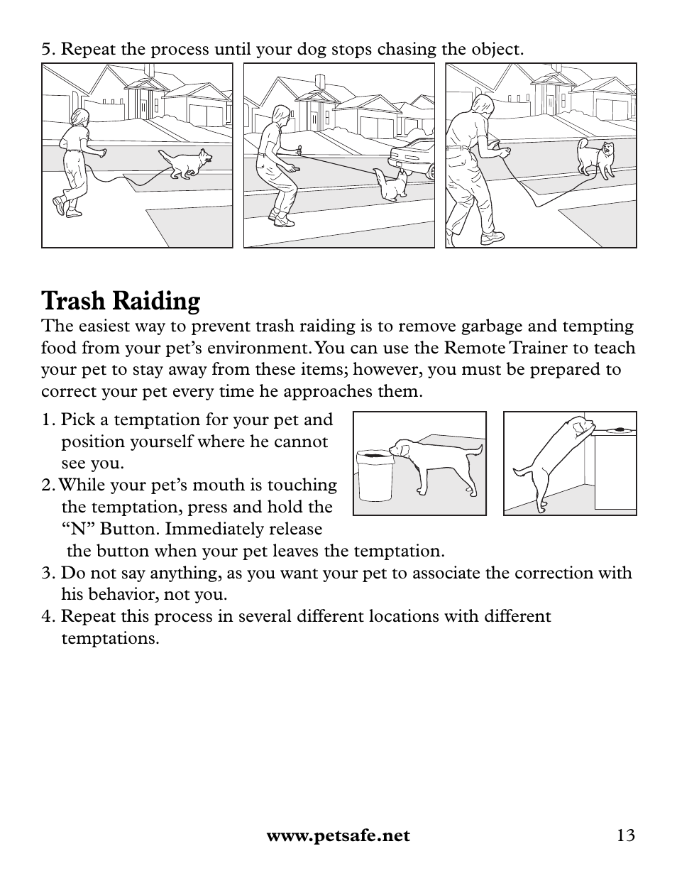 Trash raiding | Petsafe Collarless Remote Trainer User Manual | Page 13 / 16