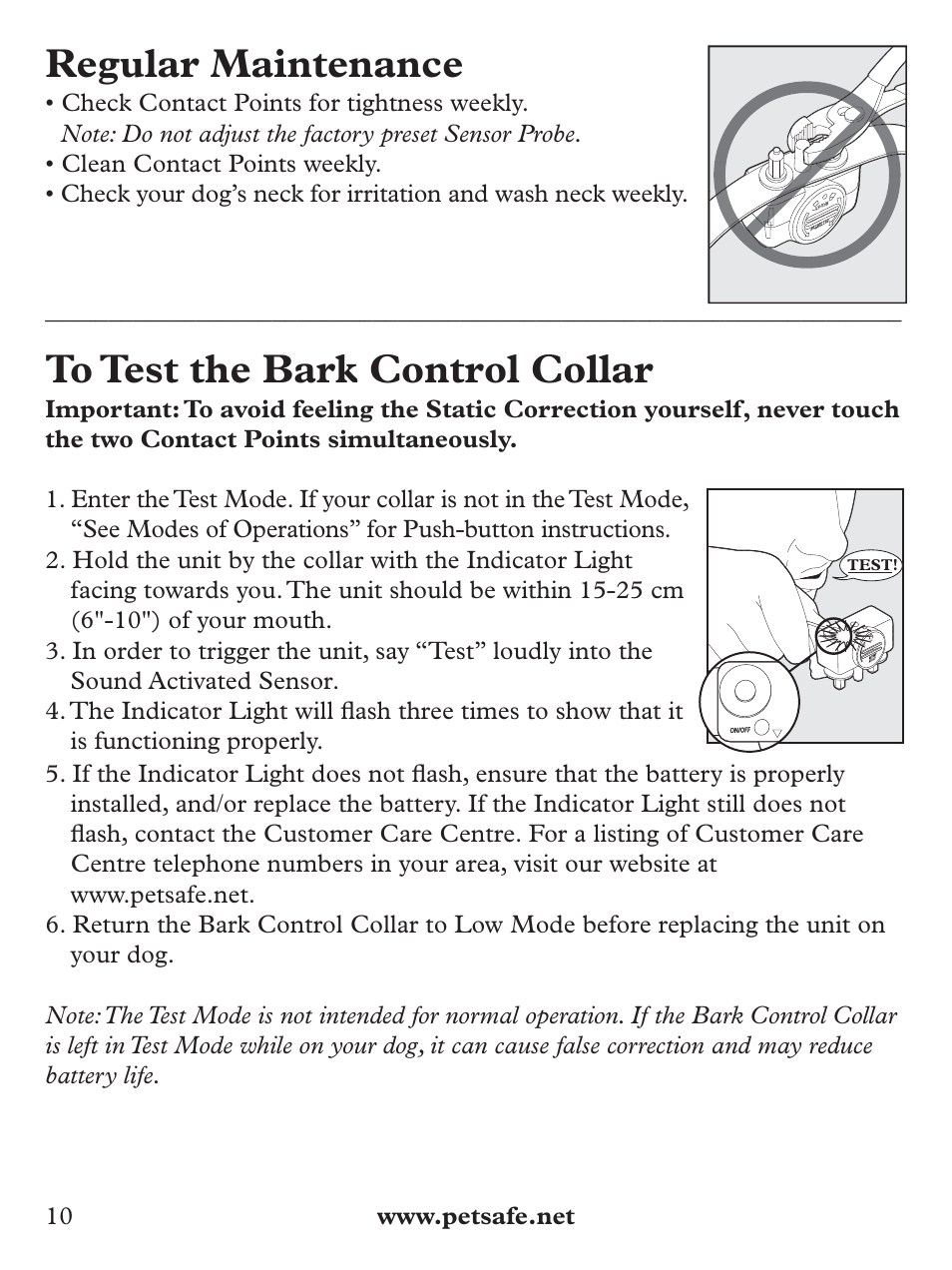 Regular maintenance | Petsafe Deluxe Bark Control User Manual | Page 10 / 96