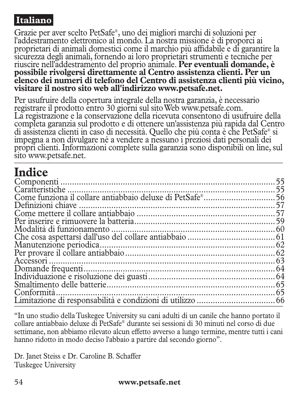 Indice | Petsafe Deluxe Bark Control User Manual | Page 54 / 96