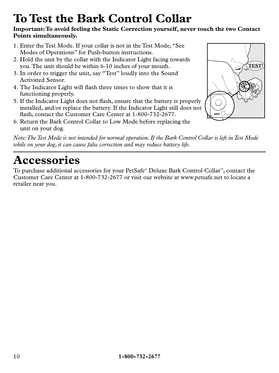 Accessories | Petsafe Deluxe Bark Control User Manual | Page 10 / 16