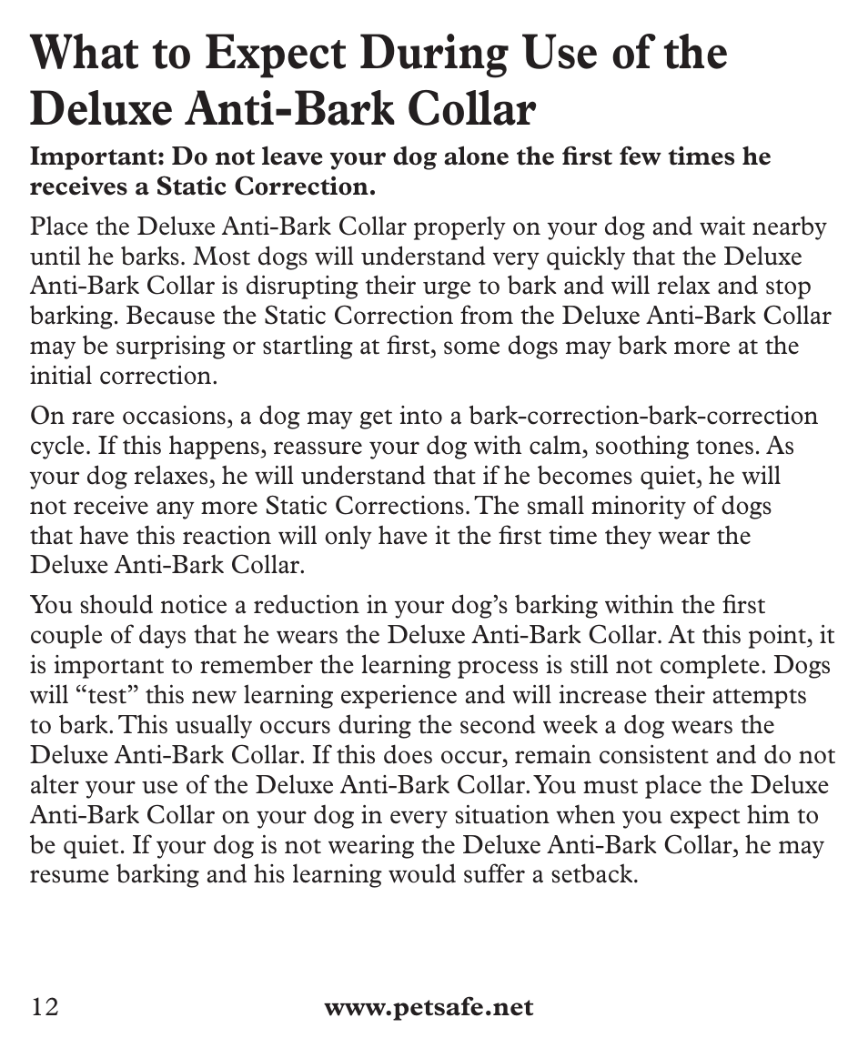 Petsafe Deluxe Big Dog Bark Control User Manual | Page 12 / 120