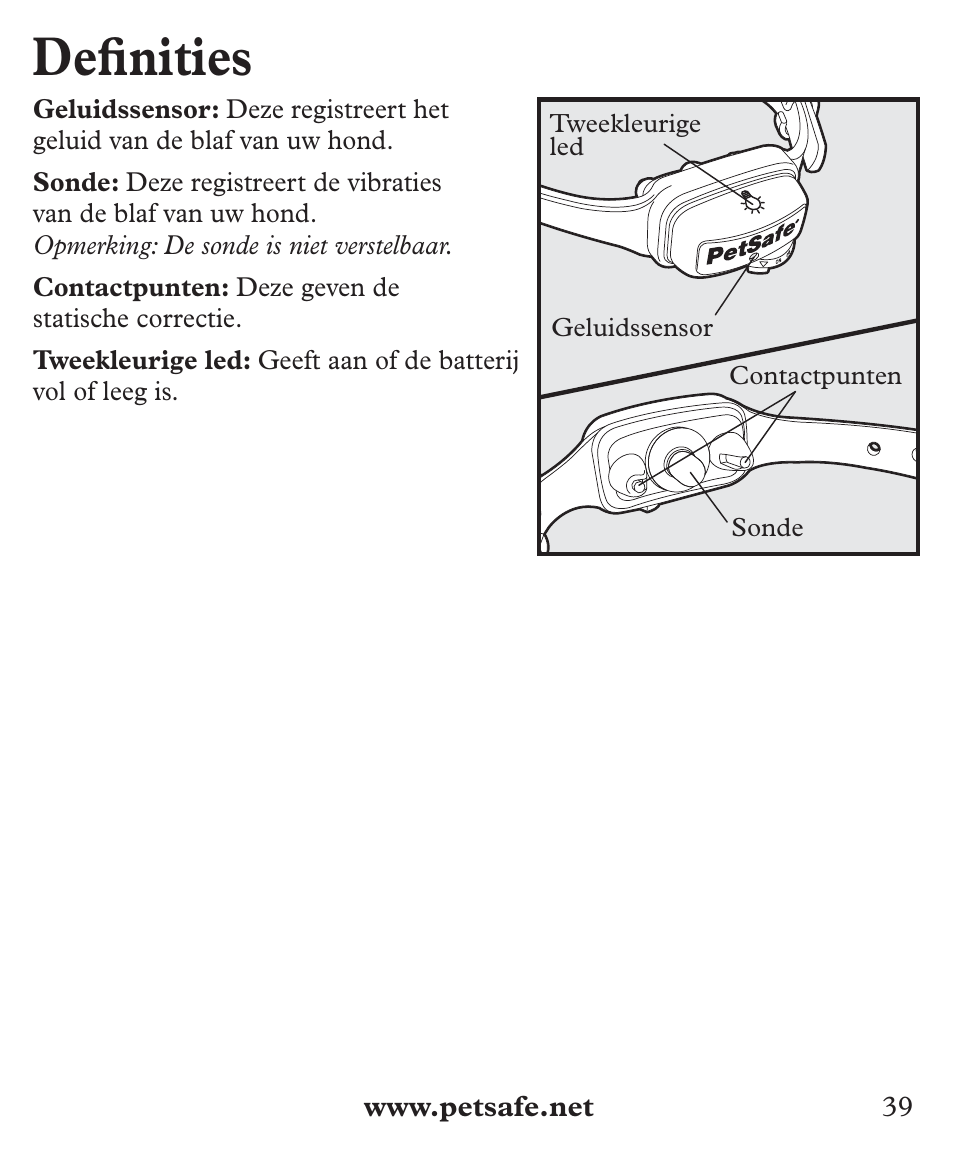 Defi nities | Petsafe Deluxe Big Dog Bark Control User Manual | Page 39 / 120