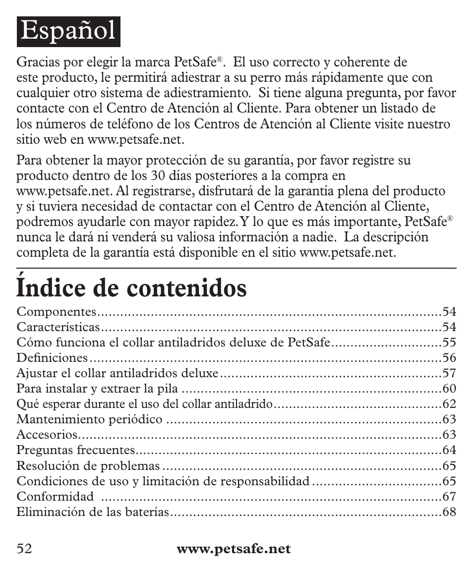Petsafe Deluxe Big Dog Bark Control User Manual | Page 52 / 120