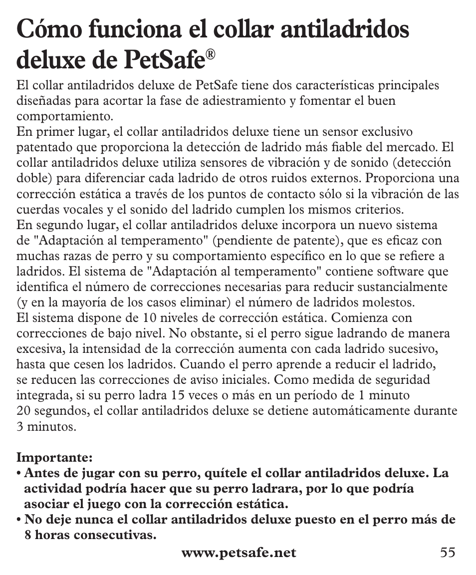 Petsafe Deluxe Big Dog Bark Control User Manual | Page 55 / 120